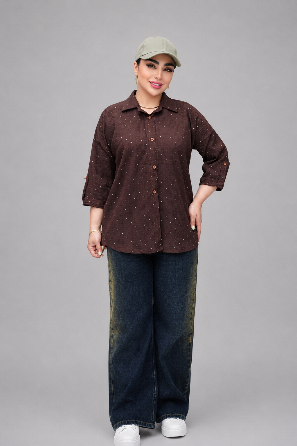 شومیز زنانه نگین نگین نگین کاری
