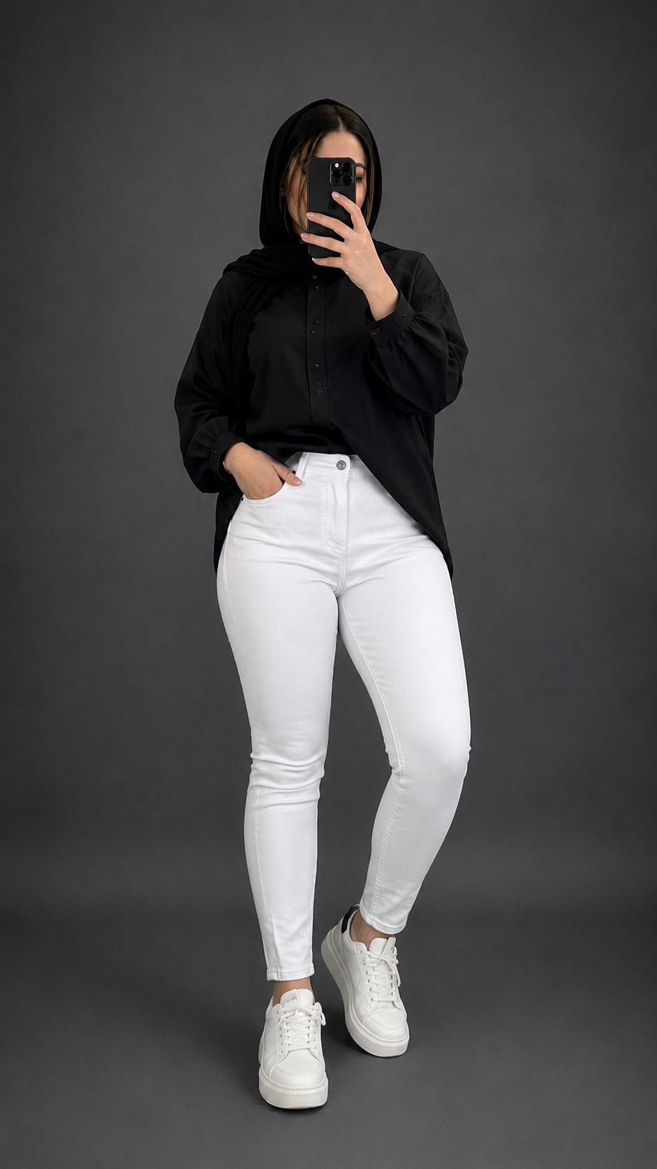 شلوار زنانه اسکینی جین سفید
