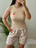 ست زنانه تنگ تاپ شلوارک