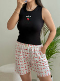 ست زنانه تنگ تاپ شلوارک