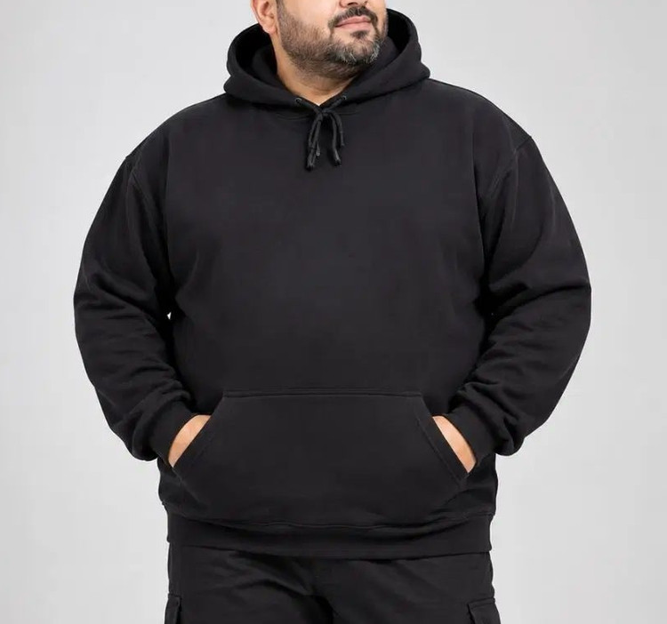 هودی سایز بزرگ سه نخ پنبه بیسیک