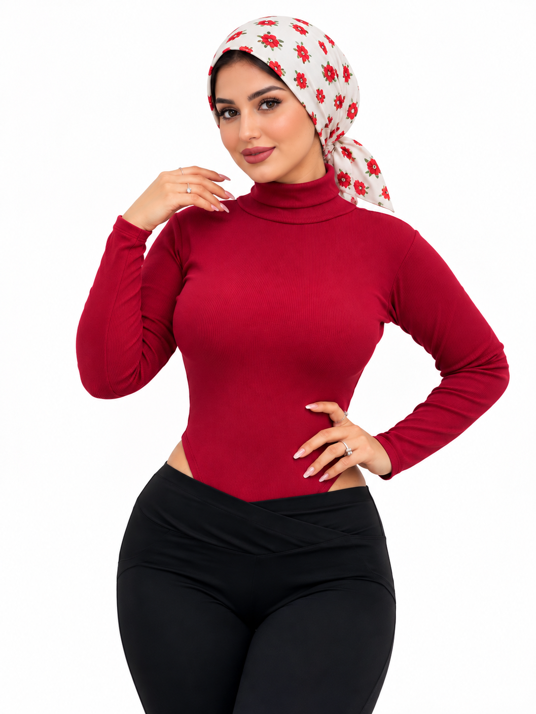 بادی زنانه دخترانه یقه اسکی پنبه فانریپ کشسانی بالا