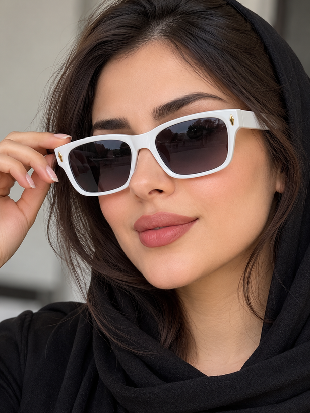 عینک زنانه دخترانه فرم سفید یو وی 400