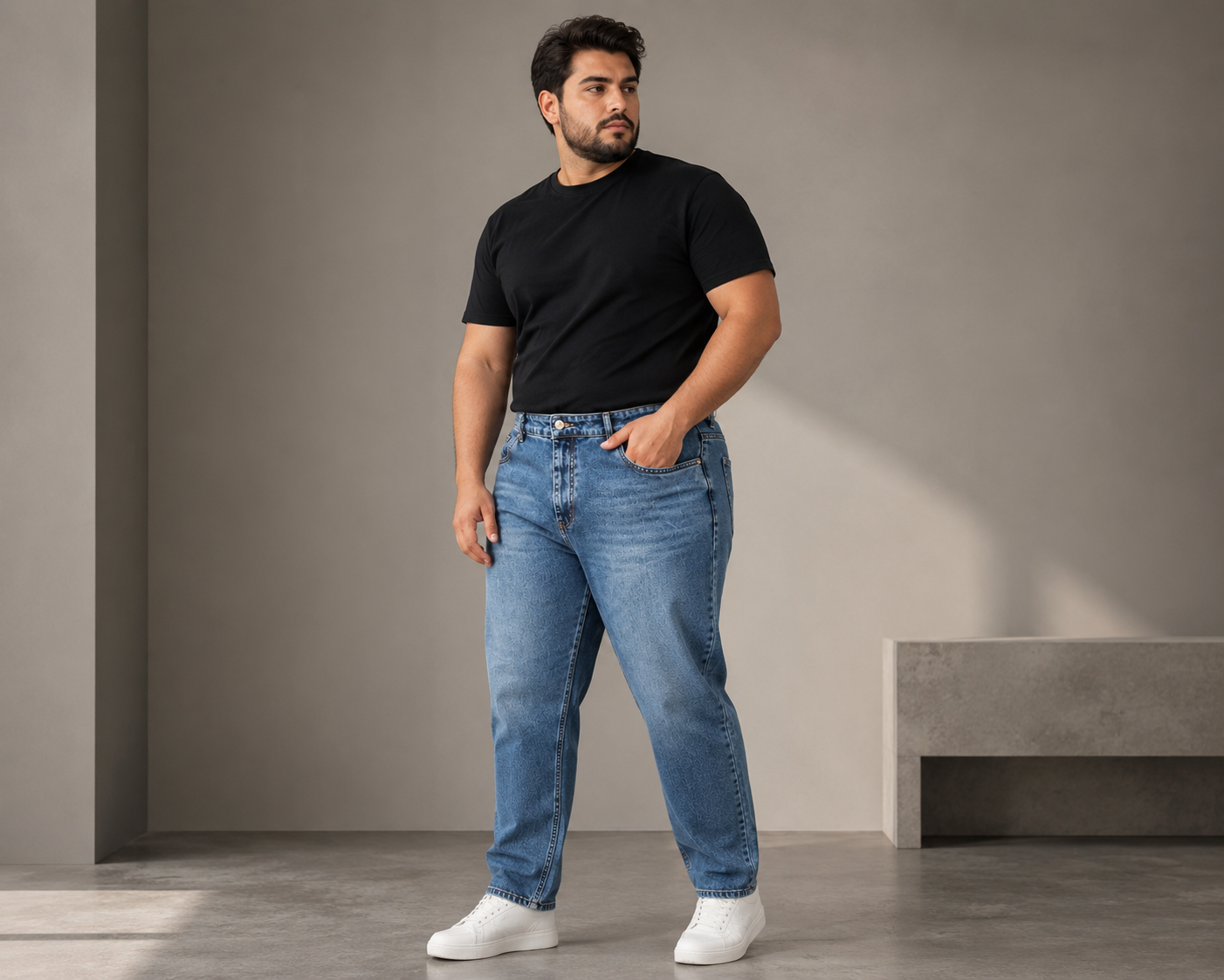 شلوار سایز بزرگ مردانه جین مام